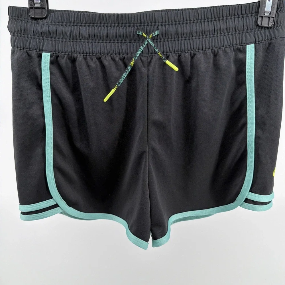 Reebok Les Mills Speedwick Women's Running Training Shorts Black Teal Size M‎